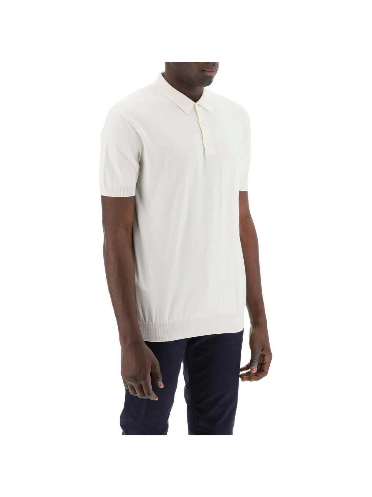 White Cotton Knit Polo Shirt BARACUTA JOHN JULIA.