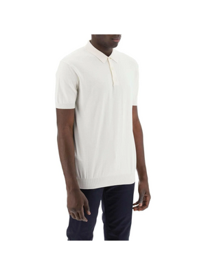 White Cotton Knit Polo Shirt BARACUTA JOHN JULIA.