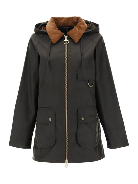 Highclere Hooded Wax Jacket-Barbour-JOHN JULIA