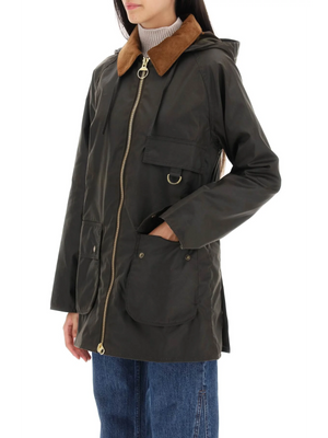 Highclere Hooded Wax Jacket-Barbour-JOHN JULIA