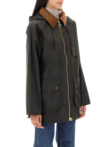 Highclere Hooded Wax Jacket-Barbour-JOHN JULIA