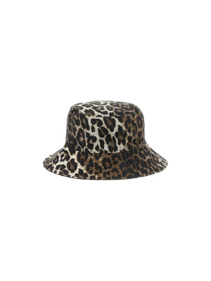 Waxed Leopard Print Bucket Hat - Women > Accessories > Hats and hair accessories > Hats