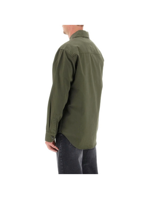 x Green Cotton Twill Overshirt BARBOUR JOHN JULIA.