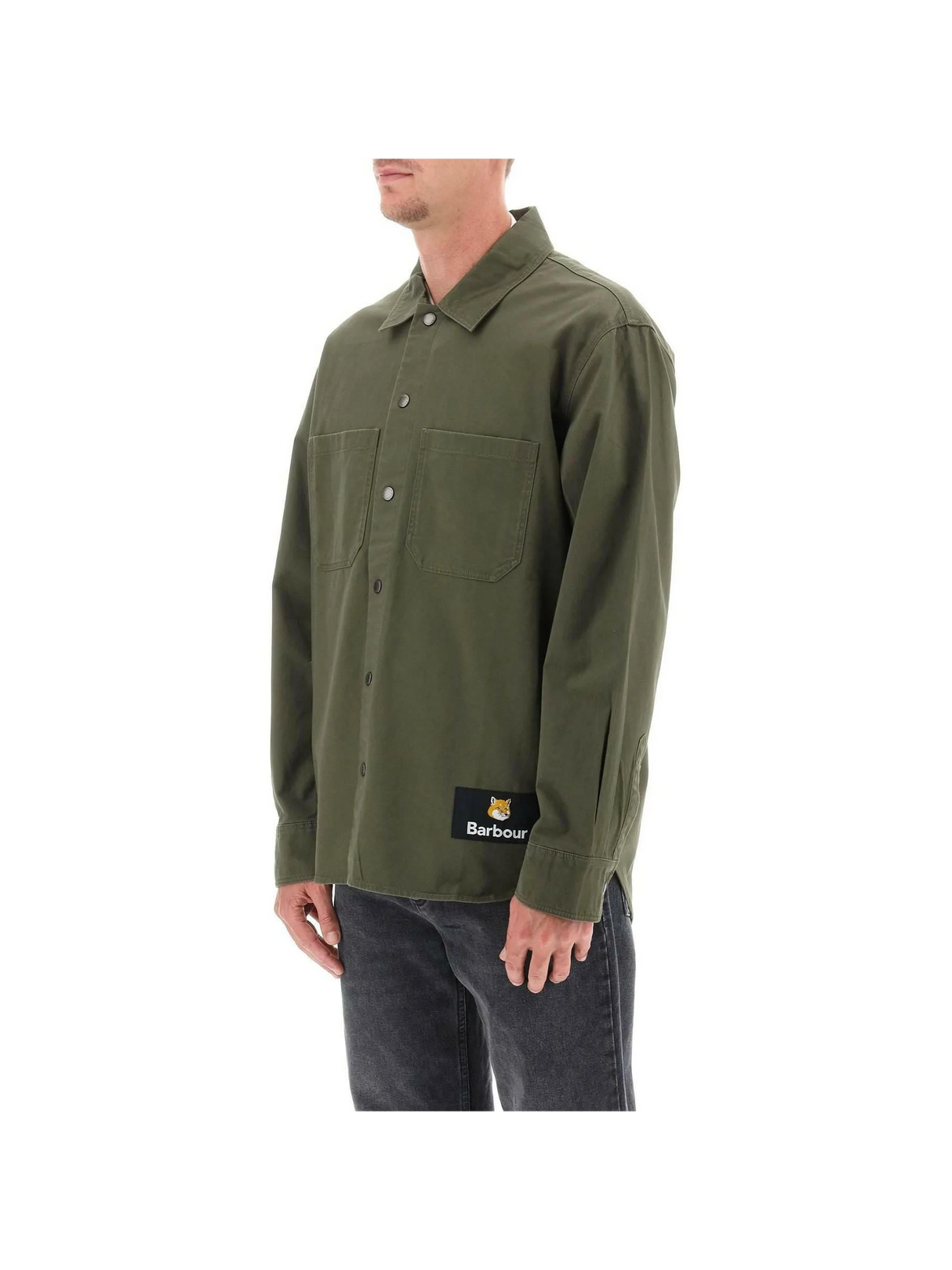 x Green Cotton Twill Overshirt BARBOUR JOHN JULIA.