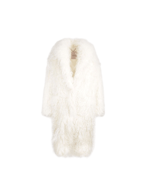 Single-breasted Mohair Blend Fur Oversize Coat-BECAGLI-JOHN JULIA