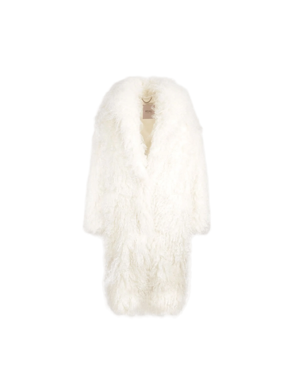 Single-breasted Mohair Blend Fur Oversize Coat-BECAGLI-JOHN JULIA