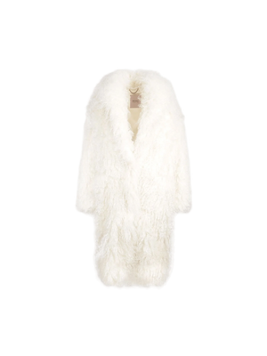 Single-breasted Mohair Blend Fur Oversize Coat-BECAGLI-JOHN JULIA