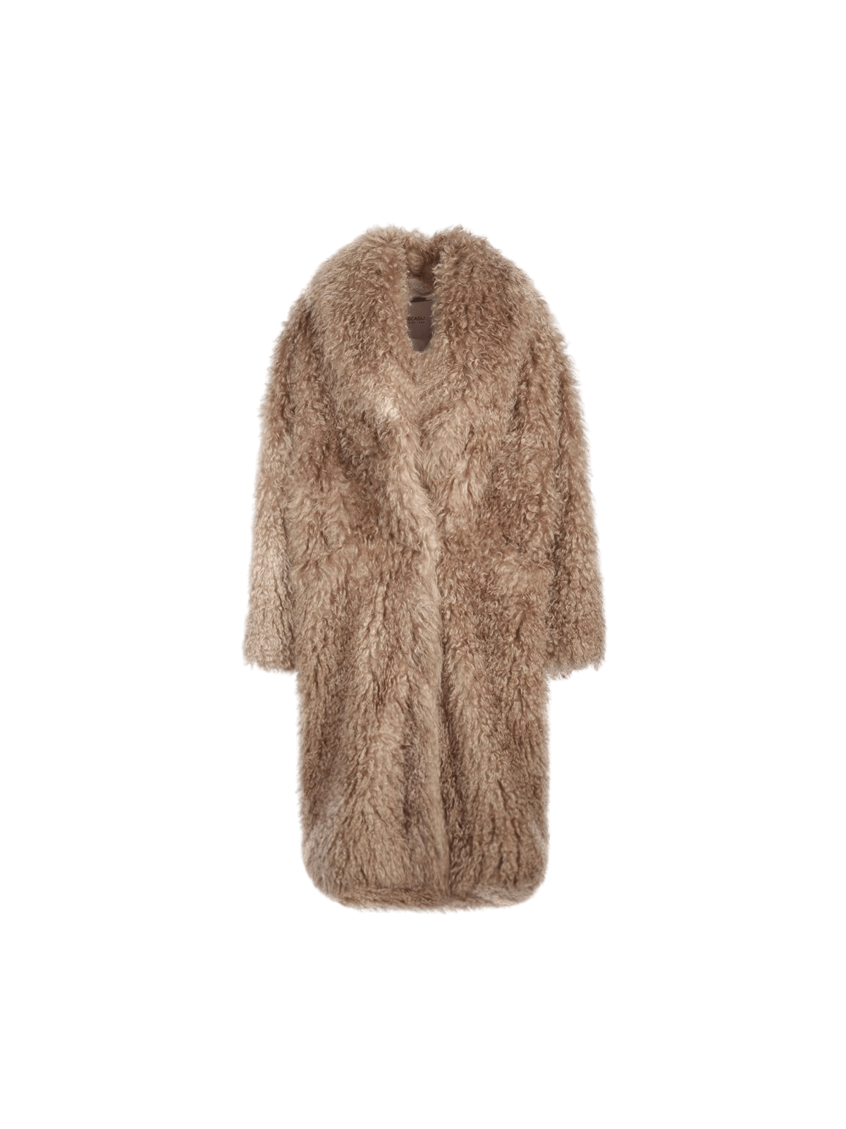 Single-breasted Mohair Blend Fur Oversize Coat-BECAGLI-JOHN JULIA