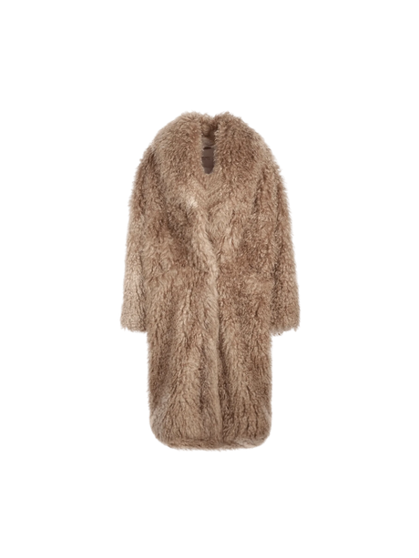 Single-breasted Mohair Blend Fur Oversize Coat-BECAGLI-JOHN JULIA