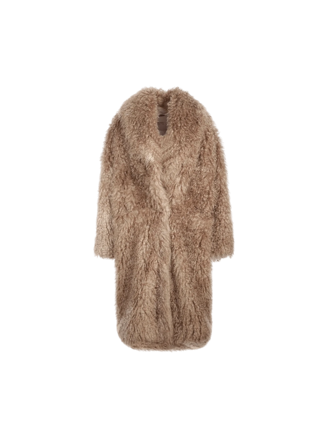 Single-Breasted Mohair Fur Coat-BECAGLI-JOHN JULIA