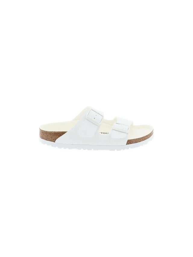 White Arizona Birko-Flor Sandals Narrow Fit BIRKENSTOCK JOHN JULIA.