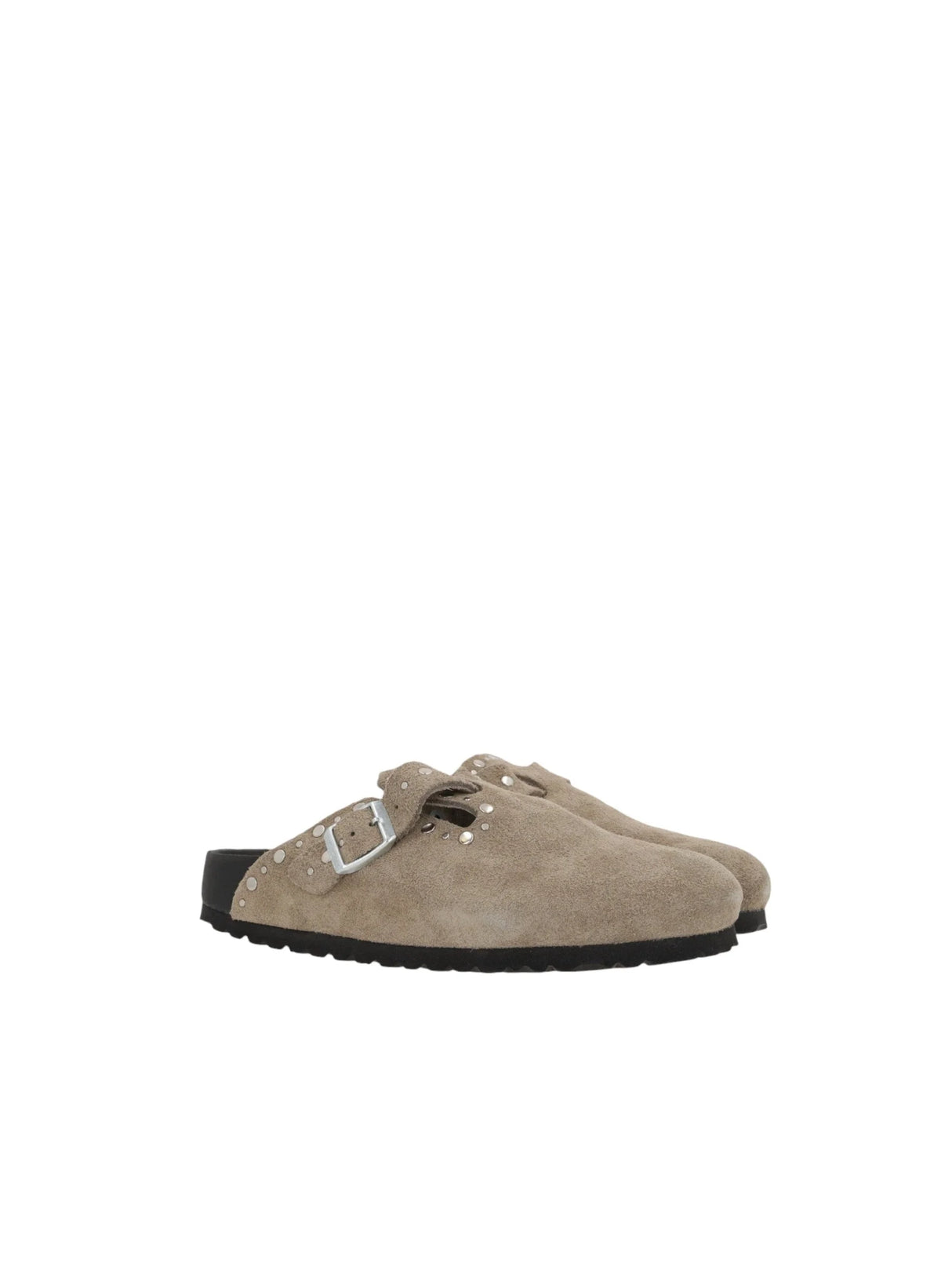 Boston Rivet Border Suede Flat Mules (Narrow Fit)-BIRKENSTOCK-JOHN JULIA