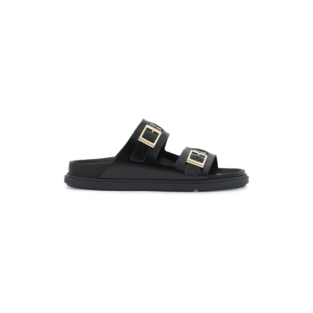 St Barths Leather Dual Buckle Slide Sandals