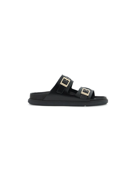 St Barths Leather Dual Buckle Slide Sandals - Unisex > Unisex footwear > Mules