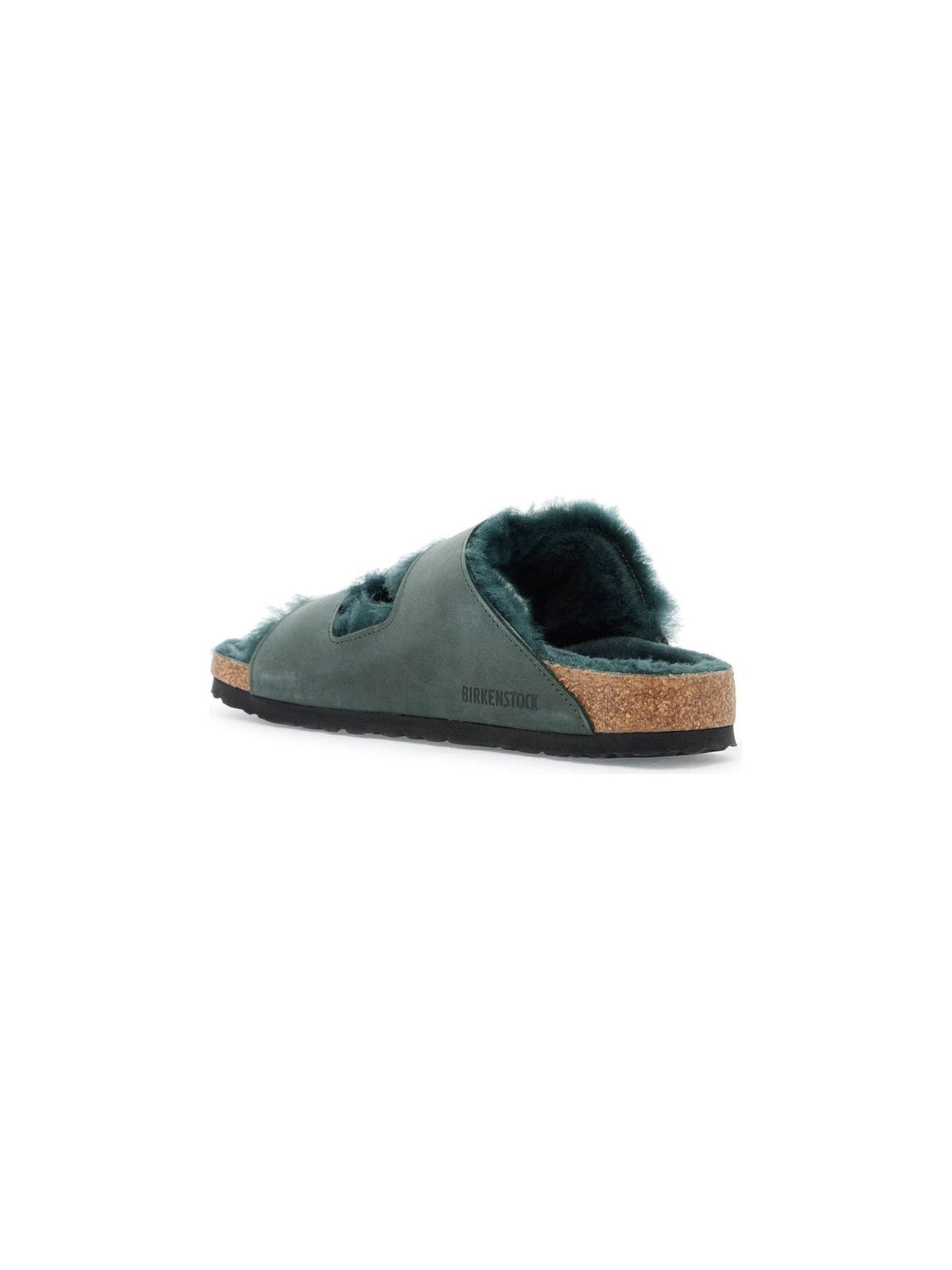 BIRKENSTOCK-Suede Shearling Arizona Big Buckle Slides-JOHN JULIA