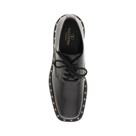 Black Rockstud M-Way Leather Derby VALENTINO GARAVANI JOHN JULIA.