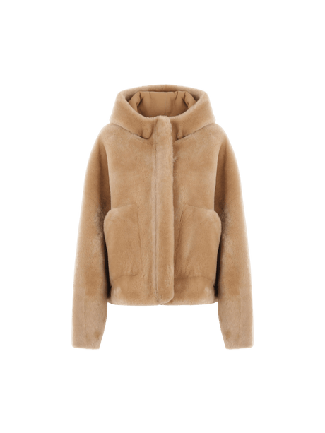 Shearling Bomber Jacket-BLANCHA-JOHN JULIA