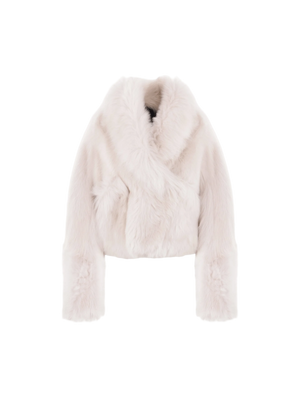 Shearling Cropped Jacket-BLANCHA-JOHN JULIA