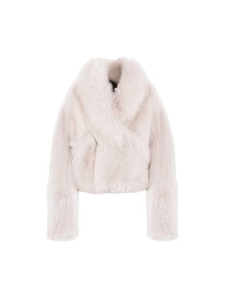 Shearling Cropped Jacket-BLANCHA-JOHN JULIA