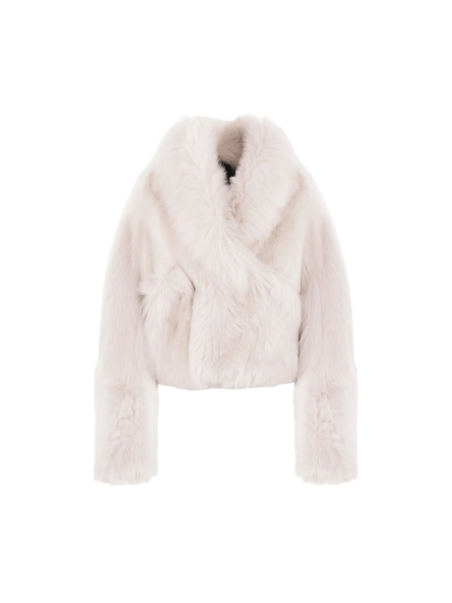 Shearling Cropped Jacket-BLANCHA-JOHN JULIA