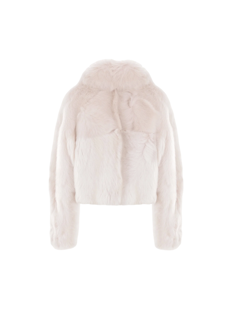 Shearling Cropped Jacket-BLANCHA-JOHN JULIA