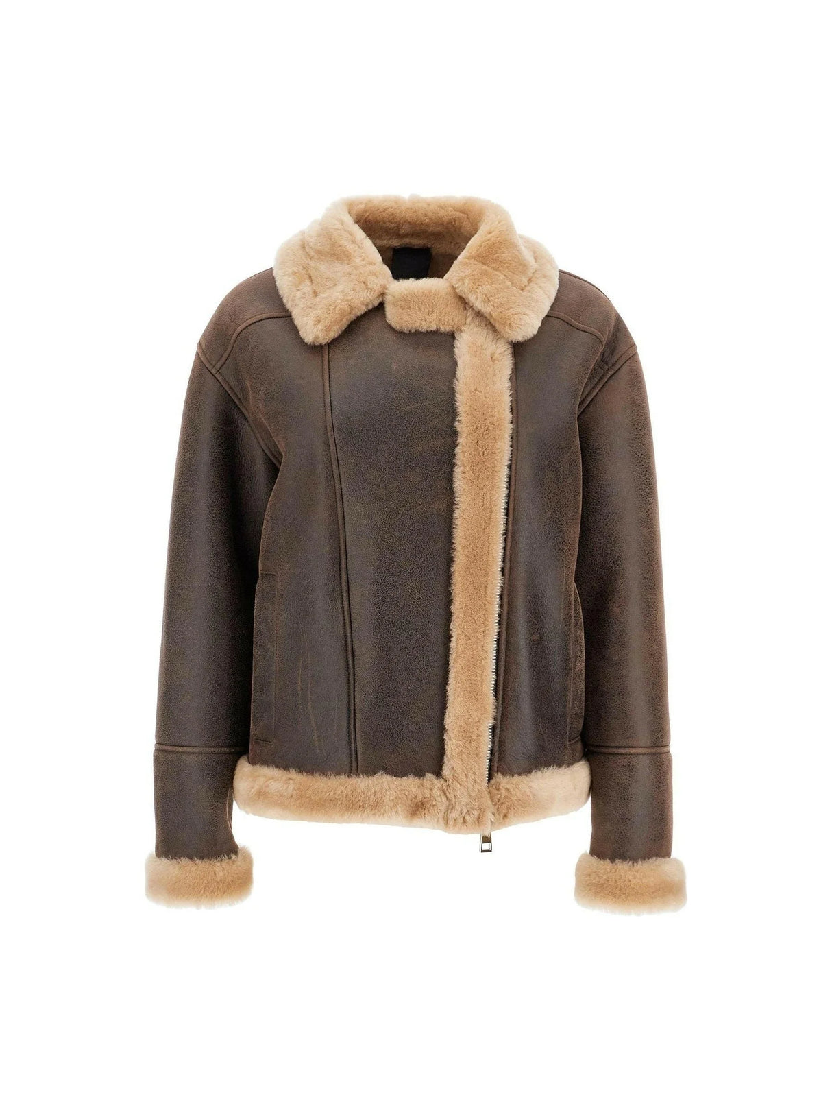 Shearling Textured Jacket-Blancha-JOHN JULIA