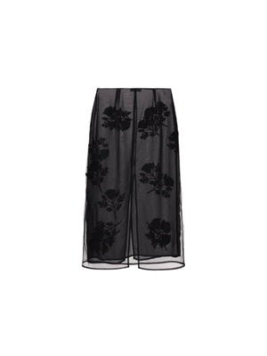 Floral Embroidered Tulle Skirt-Blumarine-JOHN JULIA