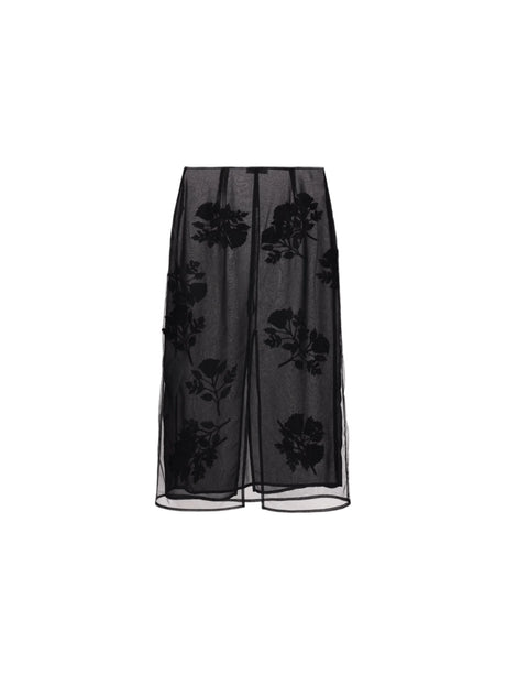 Floral Embroidered Tulle Skirt-BLUMARINE-JOHN JULIA