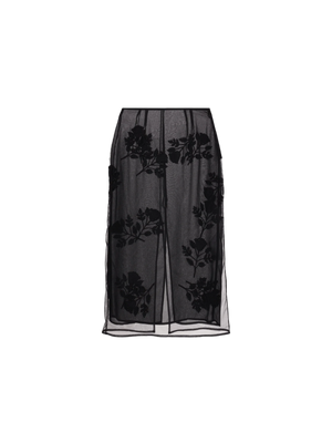 Floral Embroidered Tulle Skirt-Blumarine-JOHN JULIA