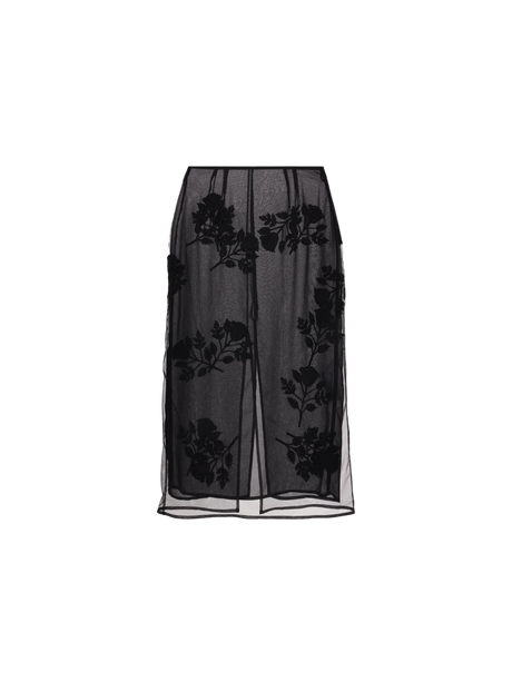 Floral Embroidered Tulle Skirt-BLUMARINE-JOHN JULIA