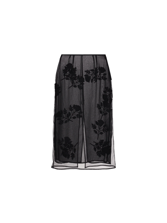 Floral Embroidered Tulle Skirt-Blumarine-JOHN JULIA