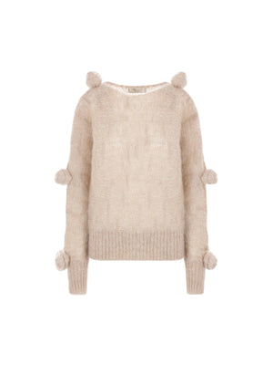 Mohair Wool 3D Rose Sweater-BLUMARINE-JOHN JULIA