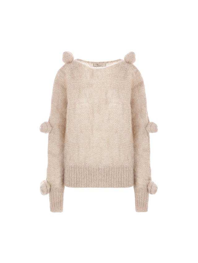 Mohair Wool 3D Rose Sweater-BLUMARINE-JOHN JULIA