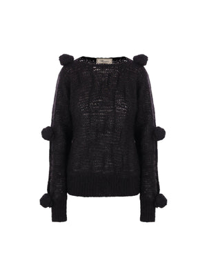 Mohair Wool 3D Rose Sweater-BLUMARINE-JOHN JULIA