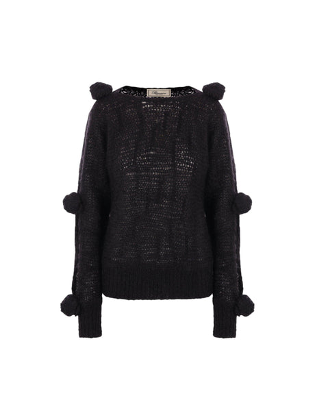 Mohair Wool 3D Rose Sweater-BLUMARINE-JOHN JULIA