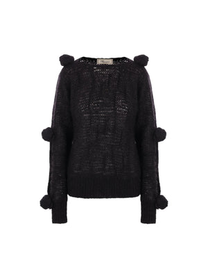 Mohair Wool 3D Rose Sweater-BLUMARINE-JOHN JULIA