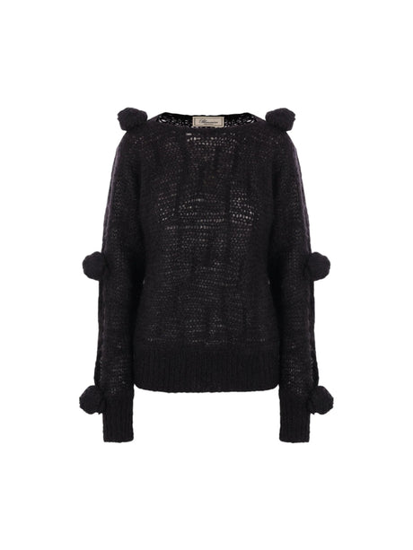 Mohair Wool 3D Rose Sweater-BLUMARINE-JOHN JULIA