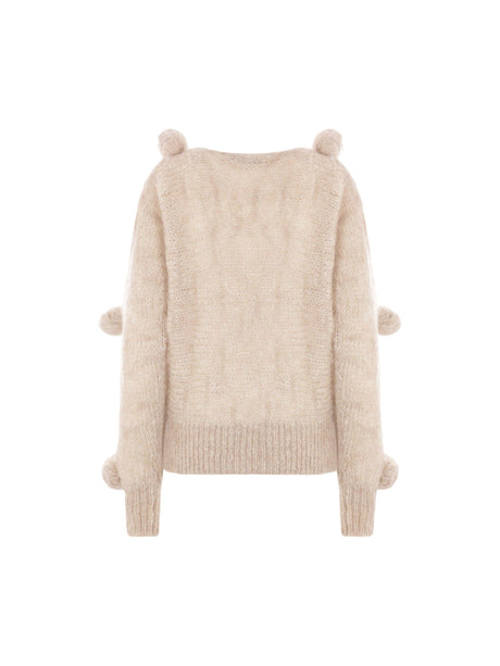 Mohair Wool 3D Rose Sweater-BLUMARINE-JOHN JULIA