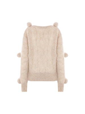 Mohair Wool 3D Rose Sweater-BLUMARINE-JOHN JULIA