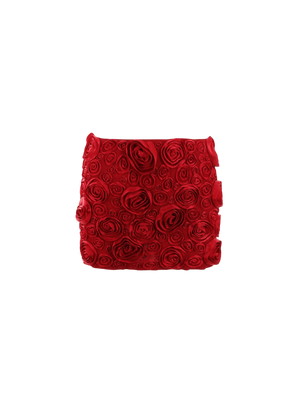 Rose Embroidered Crepe Miniskirt-BLUMARINE-JOHN JULIA