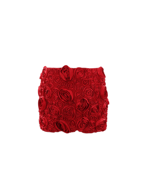 Rose Embroidered Crepe Miniskirt-BLUMARINE-JOHN JULIA