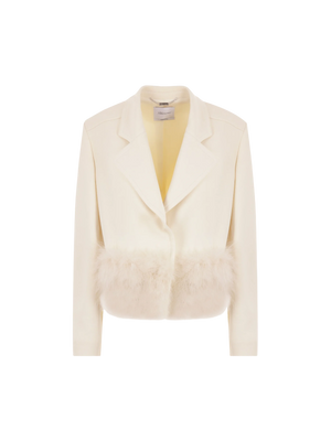 Single-breasted Sablé Jacket-BLUMARINE-JOHN JULIA