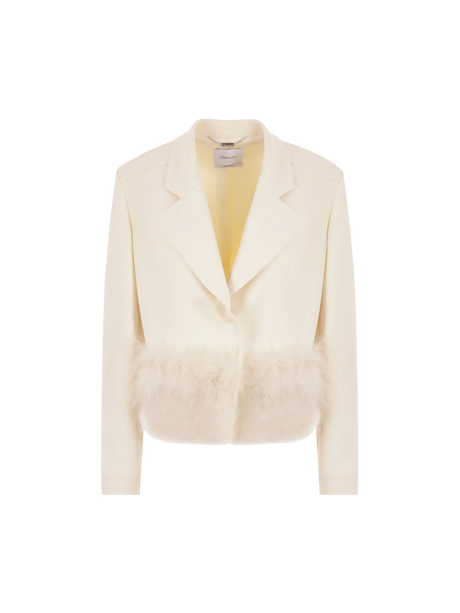 Single-breasted Sablé Jacket-BLUMARINE-JOHN JULIA