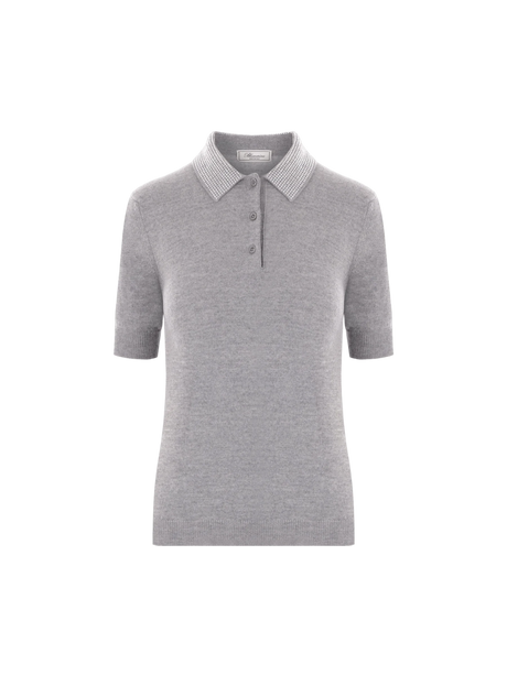 BLUMARINE-Wool and Cashmere Polo Shirt-JOHN JULIA