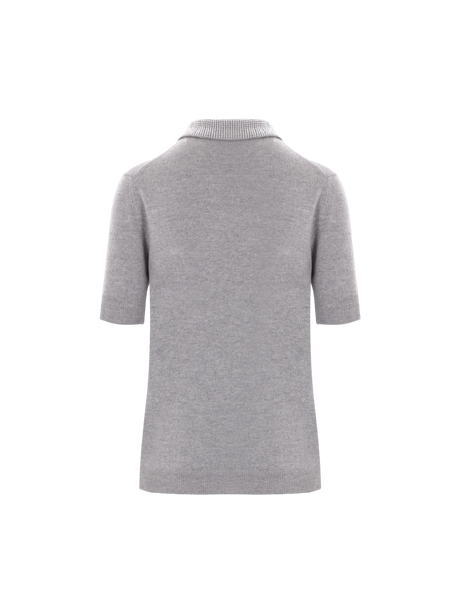 BLUMARINE-Wool and Cashmere Polo Shirt-JOHN JULIA