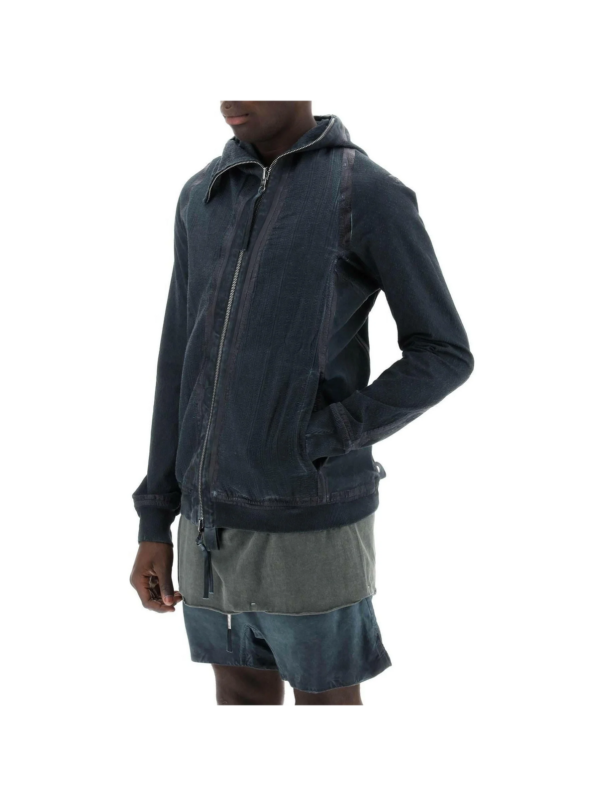 Hybrid Sweatshirt With Zip And Hood BORIS BIDJAN SABERI JOHN JULIA.