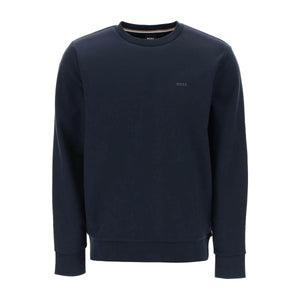 ark Blue French Terry Crewneck Sweatshirt BOSS JOHN JULIA.