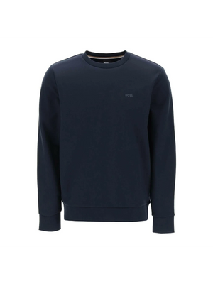 ark Blue French Terry Crewneck Sweatshirt BOSS JOHN JULIA.