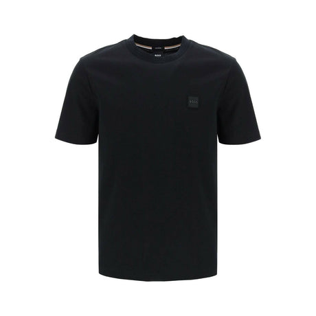 Black Tiburt Regular-fit Cotton T-shirt BOSS JOHN JULIA.