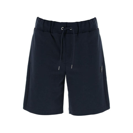 Dark Blue Cotton-Blend Sport Shorts BOSS JOHN JULIA.